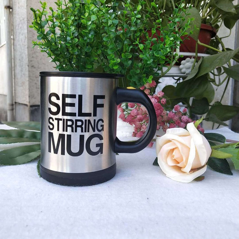 Stirring Magnetic Mug Smart Mixer Coffee Milk Mixing Stainless Steel