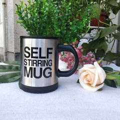 Stirring Magnetic Mug Smart Mixer Coffee Milk Mixing Stainless Steel