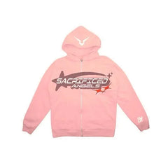 Star Letter Fashion Print Zip Up Vintage Hoodie Women Streetwear Kawaii Clothes