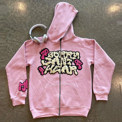 Y2K Zip Up Letter Print Oversized Hoodie New Fashion Casual Gothic Jacket Coats