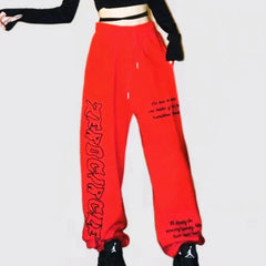 Street Dance Hip Hop Sports Pants for Women High Waist Casual All-match Y2k Trousers Spring