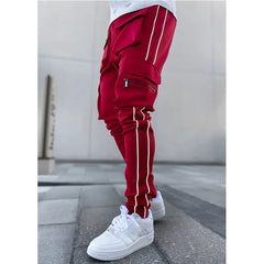 Men's Workwear Pants Elastic Reflective Sports Fitness