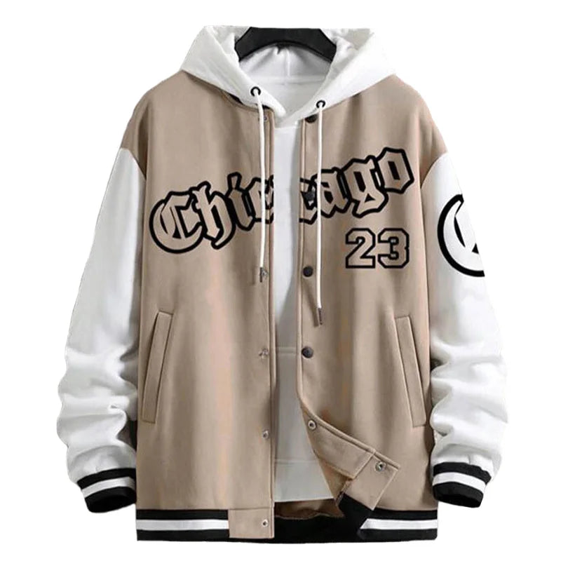 Men's Autumn Jacket Coat Letter Printed Baseball