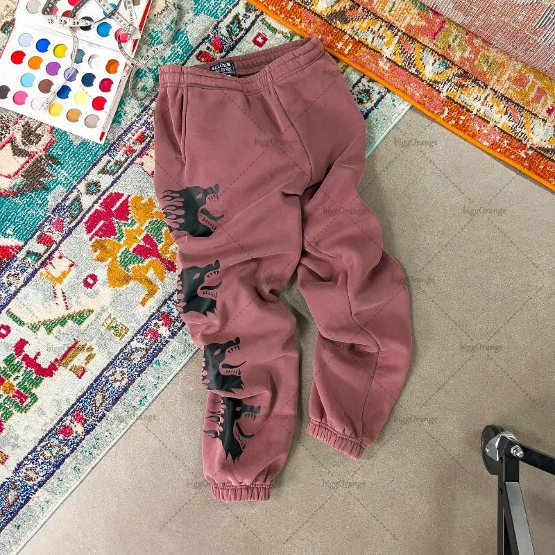 Y2K Retro Oversized Knit Men Pants Street Gothic Punk Style