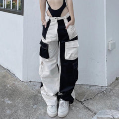 Corduroy Cargo Pants for Women High Waist Street Trend with Multi Pocket Design