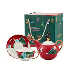 lovely Christmas Suit Coffee Cups and Saucers Porcelain Cups for Christmas gifts