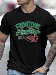 Super Rugby Print Tees Casual and Oversized Cotton T-shirts for Men