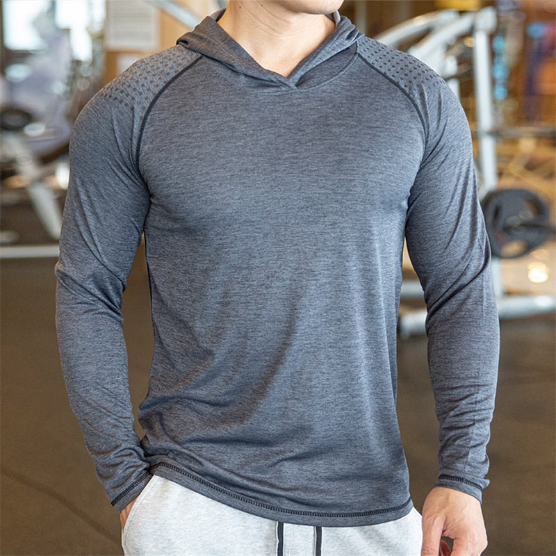 Men Hoodies Summer Casual Hooded  Sweatshirts Solid Pullover Shirts with Hood Outdoor Gym