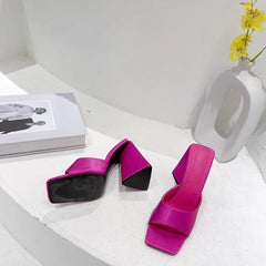 Triangle Block Mule Heels