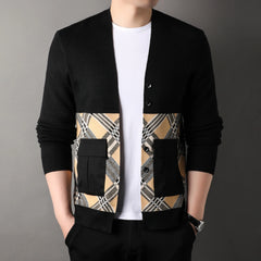 Men Knitted Cardigan Autumn Winter Fashion England Style