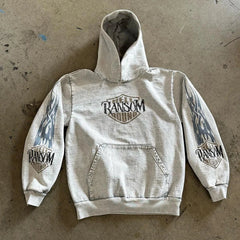 Y2K Hip Hop Letter Pattern Pullover Street Loose Sweatshirt Harajuku Gothic Hoodie Coat