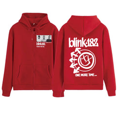 Blink 182 World Tour Zipper Hoodie Harajuku Pullover Tops Sweatshirt Streetwear