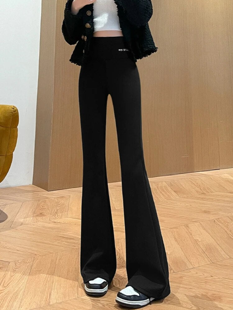 Stay Cozy and Stylish with High-Waist Shark Leather Pants for Women