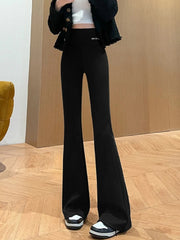 Stay Cozy and Stylish with High-Waist Shark Leather Pants for Women