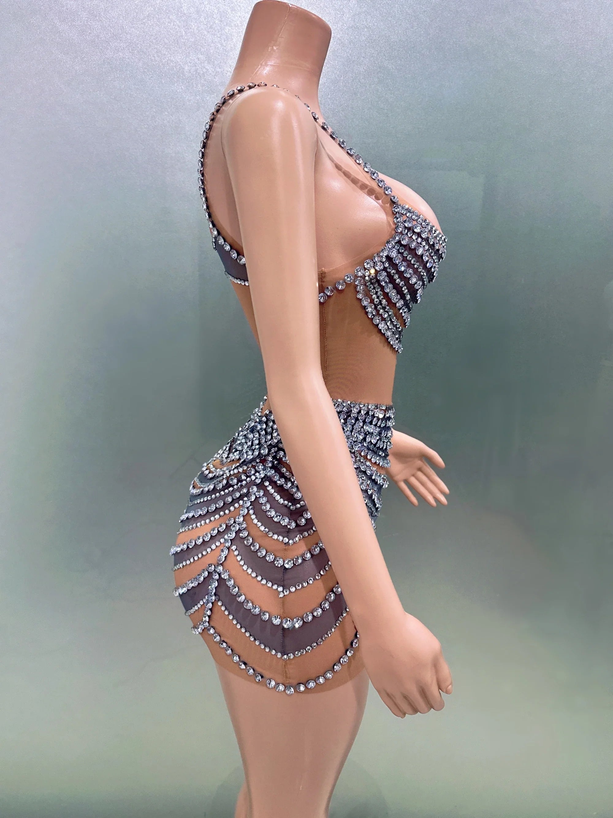 Shinning Diamond Mini Dress