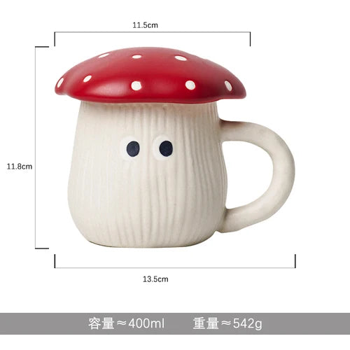 Cute Mushroom Ceramic Coffee Cupcake Plate Kettle Tableware Home Cartoon Mushroom