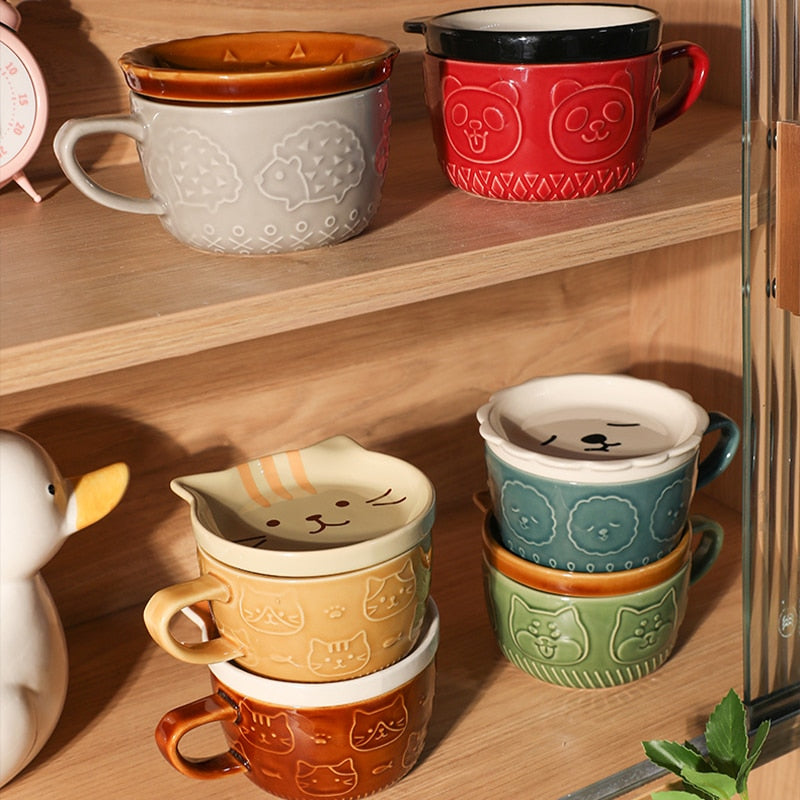 Ceramics Cute Cat Cup Gift Household Cartoon Kawaii