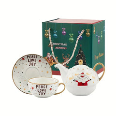 lovely Christmas Suit Coffee Cups and Saucers Porcelain Cups for Christmas gifts