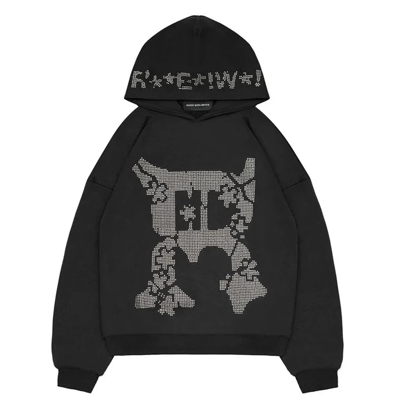 Y2K Gothic Punk Harajuku Hoodie: The Ultimate Autumn Expression