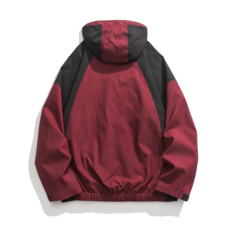 Spring Fall Punk Style Patchwork Jacket Jacket High Street Zipper Coat Couple Outerwear