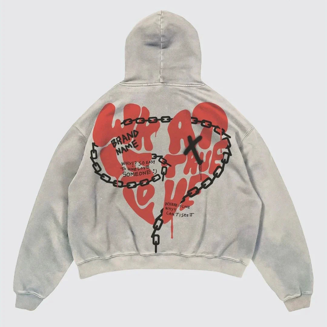 Street Y2K letter Printed Hip-hop Street Punk Wind Loose Fashion Oversized