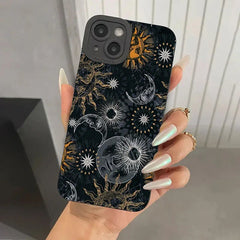Celestial Elegance Moon Sun God Phone Case for iPhone