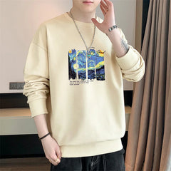 Autumn Starry Night Printed Sweatshirt Loose Fashion Van Gogh Works Hoodies Male