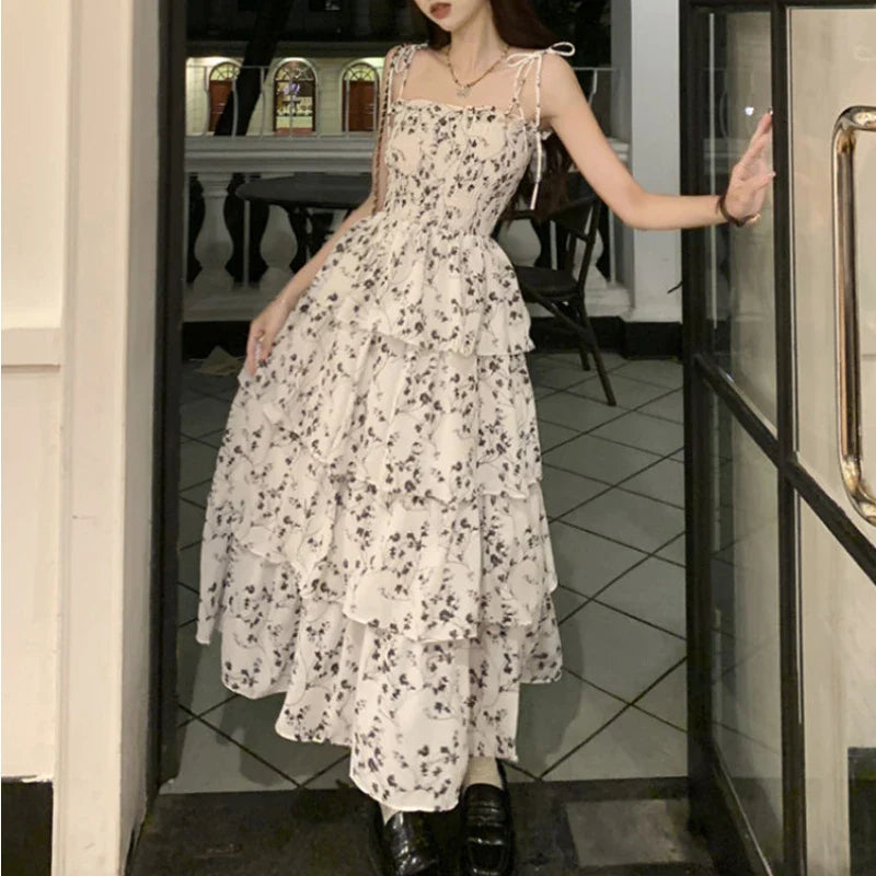 Y2k Fairycore White Graduation Dress Women Korean Style One Piece Slip