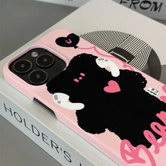 Black Earphone Bear Half Pack Film Hard Case mobile phone housing
