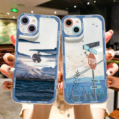 Scenery Sunset Phone Case For IPhone Shockproof Clear Cover