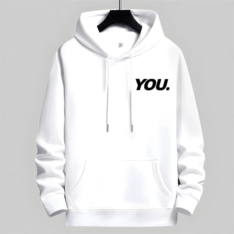 Autumn Korean Chic Letter Printed Hoodies Men Casual Oversized Pullover