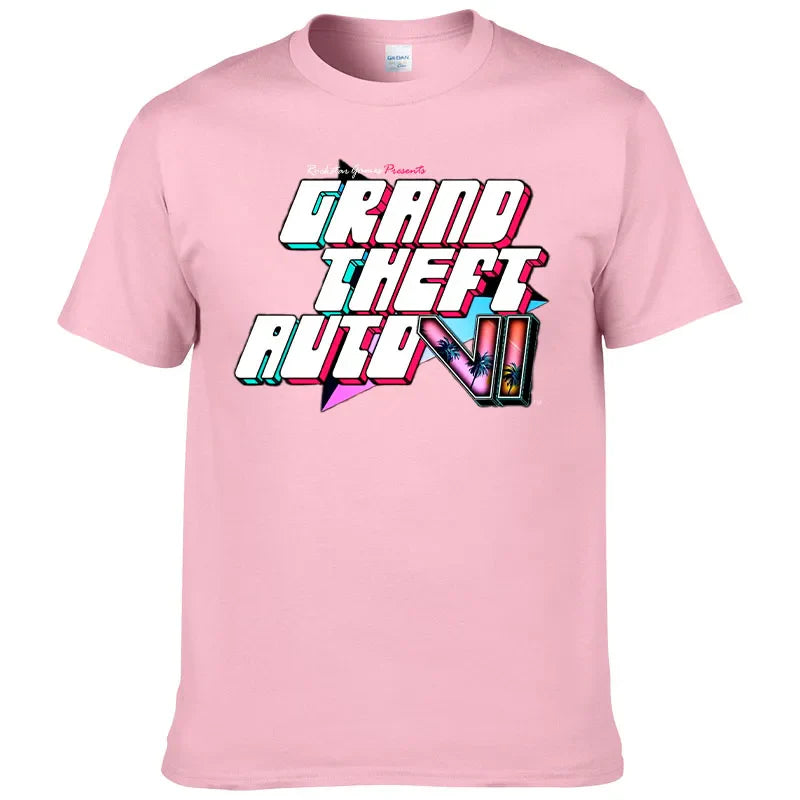 2024 GTA 6 Anime Game T-Shirt Men Casual Round Neck Top