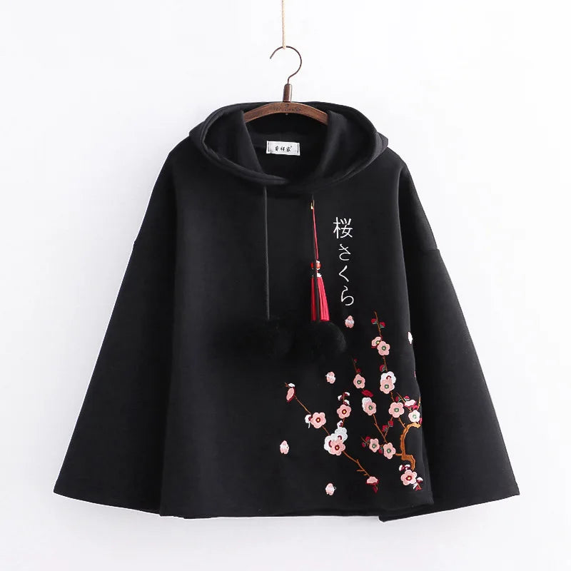 2023 Spring Harajuku Floral Hoodie - Vintage Style for Women