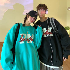 Y2k Sweatshirt Kpop Letter Print Long Sleeve Casual Couples Hoodie Tops Autumn