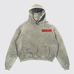 Letter Print Hoodies Men Graphic Top American Oversized Streetwear