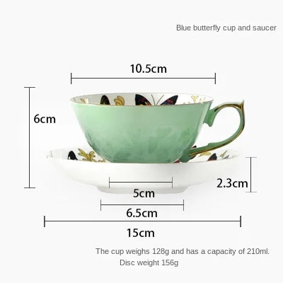 Creative Butterfly Flower Mug Set: Safe Bone China Cup for Home & Office