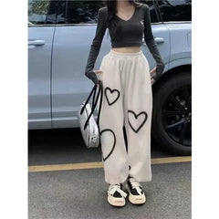 Spring Autumn White Casual Leggings Women Loose Sports Pants