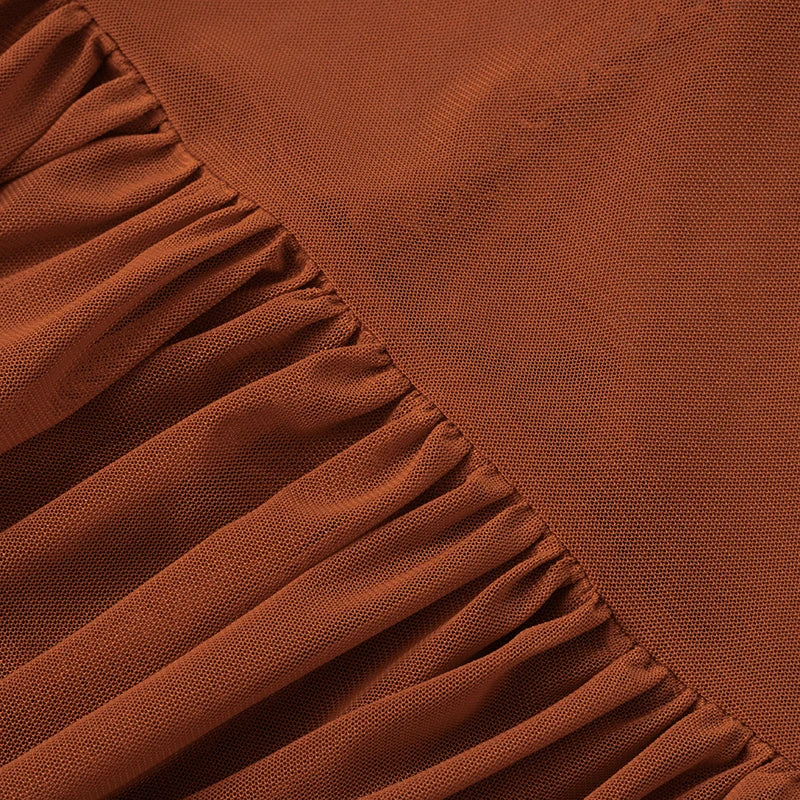 Shirring Pleated Mini Dress