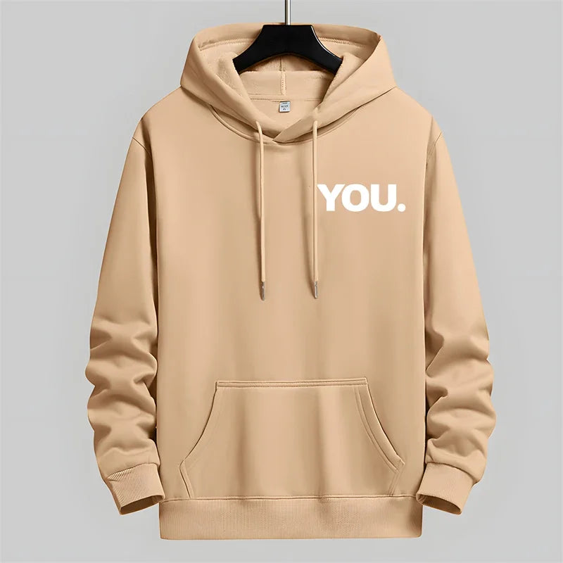 Autumn Korean Chic Letter Printed Hoodies Men Casual Oversized Pullover