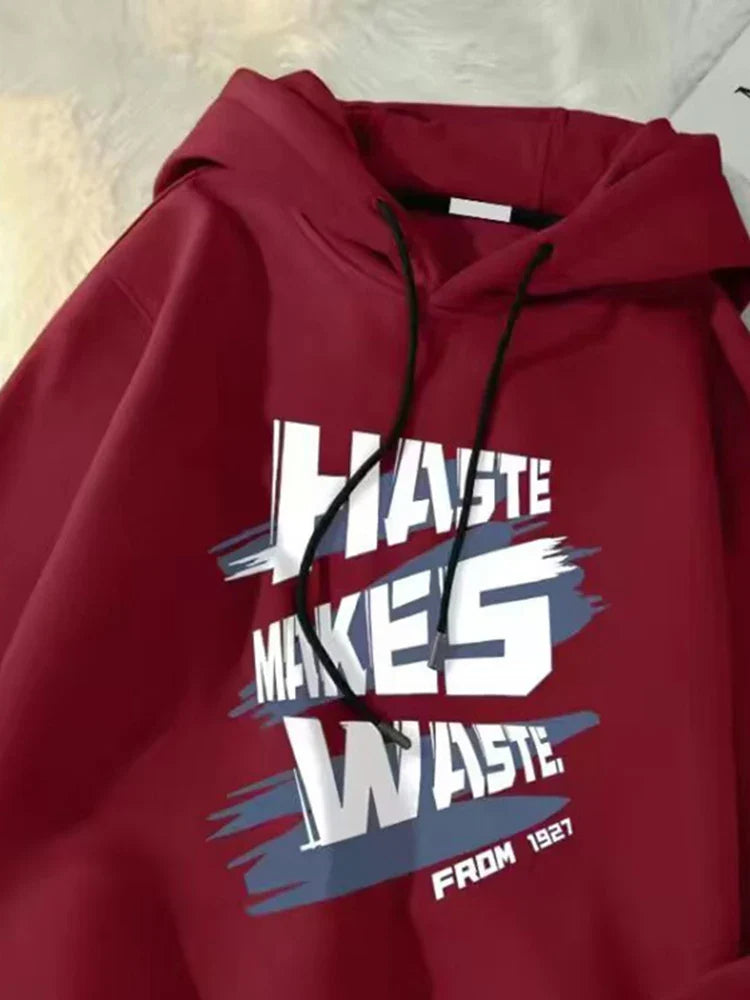 Men's Hoodie Hip Hop Haste Makes Waste Trendy Y2K Letter