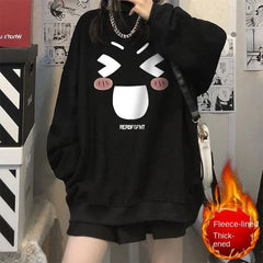 Autumn Women Thin Velvet Hoodie Oversized Korean BTS Style