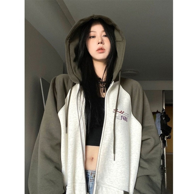 Hoodie Harajuku Women Streetwear Y2k Thin Long Sleeve