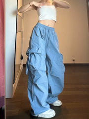 Y2K Cargo Parachute Pants High Waist Streetwear