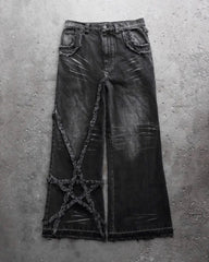 Y2K Fashion Men's Wide-Leg Jeans American High Street Goth Harajuku