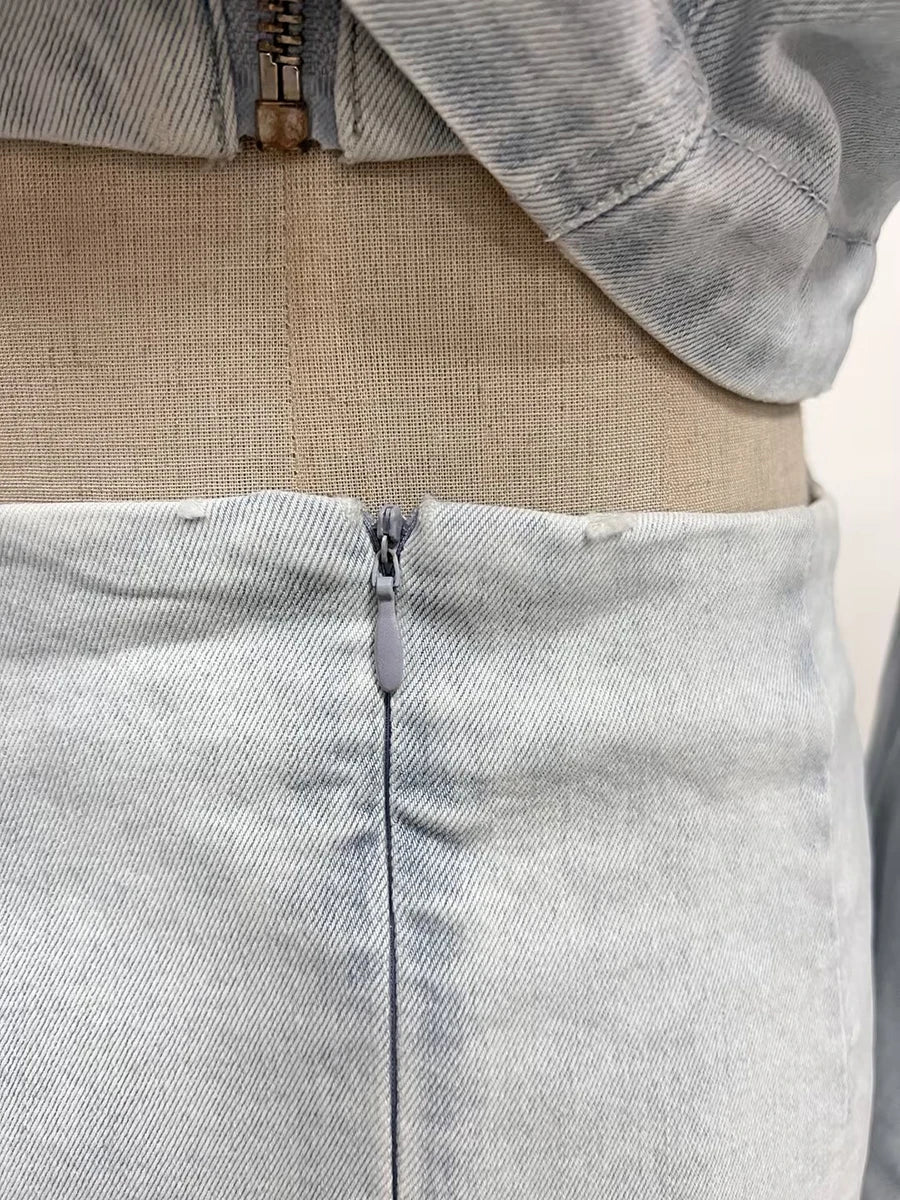 Sofia Denim Mini Skirt Set