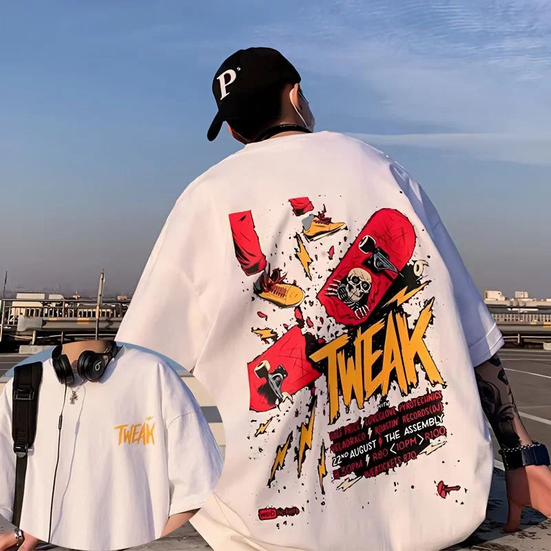 Men's Anime Skateboard T-shirt Hip Hop Fashion