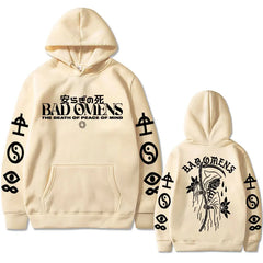 Bad Omens Band Tour Graphic Hoodie Rock Gothic Style
