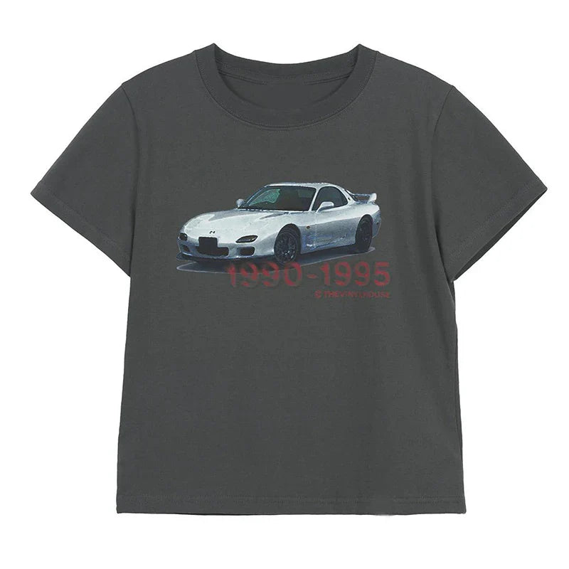 Men Car Print Hip Hop T-shirt