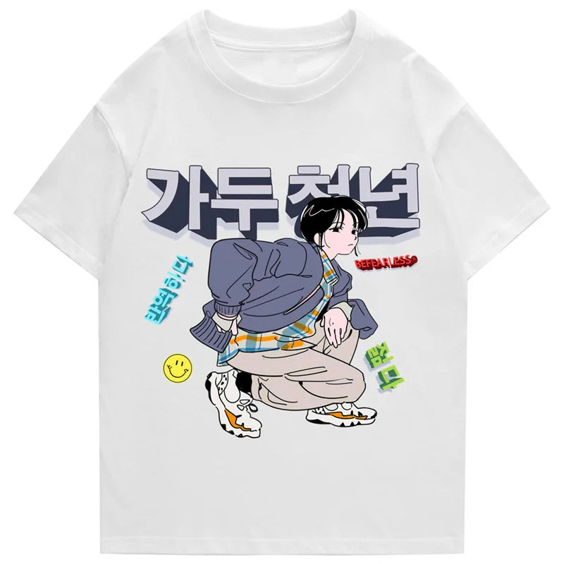 Streetwear Harajuku T-Shirt Men Hip Hop Cartoon Printed Harajuku