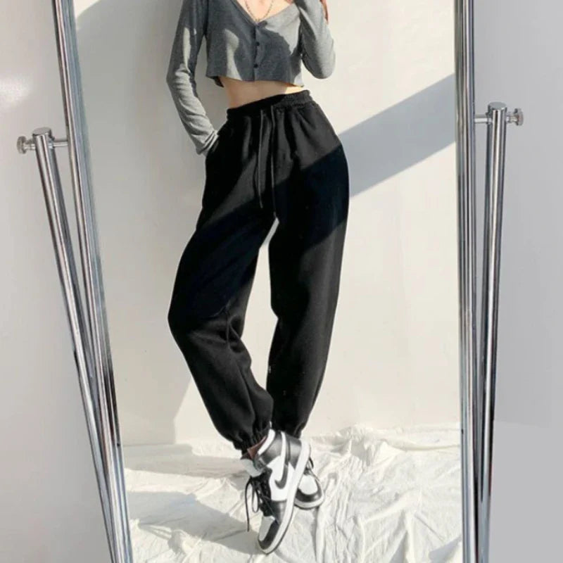 Sweatpants Jogger Wide Leg Style High waisted Basic Jogging